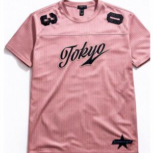 Tokyo Script Graphic Jersey Shirt Pink Streetwear Medium